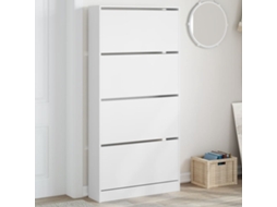 Vidaxl Sapateira Com 4 Gavetas Articuladas 80x21x163,5 Cm Branco