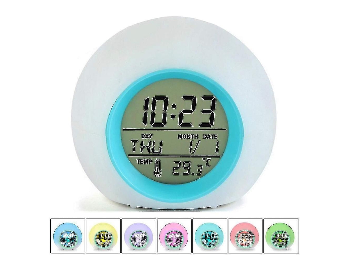 Despertador Infantil Com Visor Digital E 7 Cores.