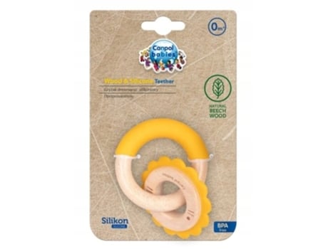 Canpol Lion 80/300 Bebê de madeira e silicone Gryzak.
