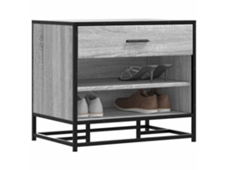 Vidaxl Banco Para Calçado Sonoma 60x40x53,5 Cm Madeira Metal Cinzento
