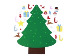Árvore De Natal De Feltro Para Montar, Perfeita Para Presentear Crianças Pequenas, Qualidade Premium Com 27 Enfeites, Jogo Interat-aquaforge