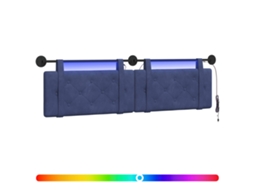 Conjunto 1 Cabeceira Suspensa Vidaxl Azul Veludo (170 X 55 X 5 Cm)