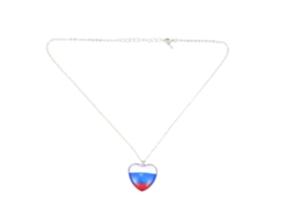 Colar De Cobre Pendente Coração Bandeira Mundial