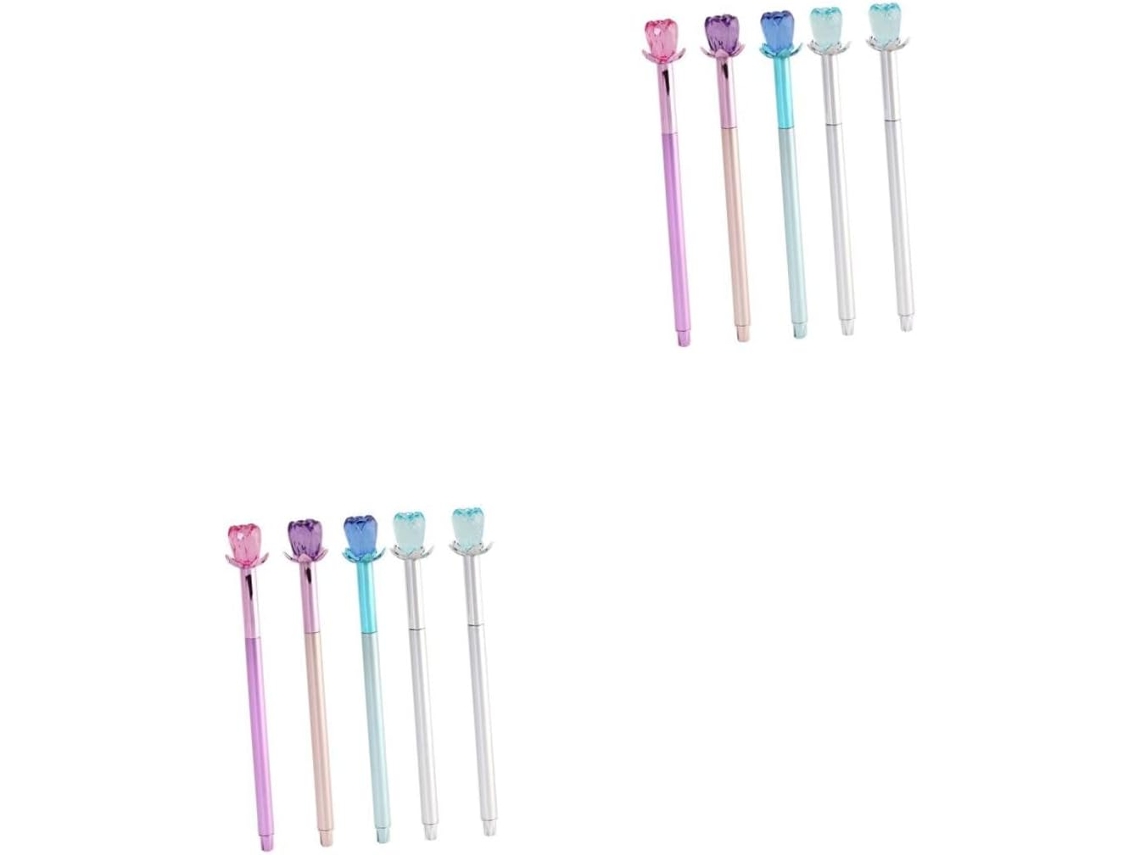Conjunto De 10 Canetas Em Gel Criativas Com Estampa Rosas, Refis