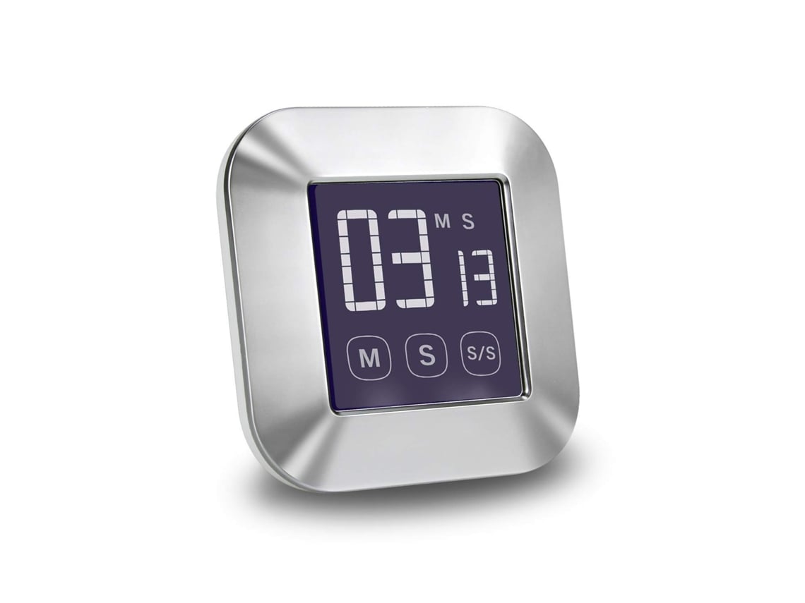 Temporizador De Cozinha Digital Com Visor Grande, Alarme Sonoro, Forte Ímã Na Parte Traseira E Elegante Revestimento Em Aço Inoxidável
