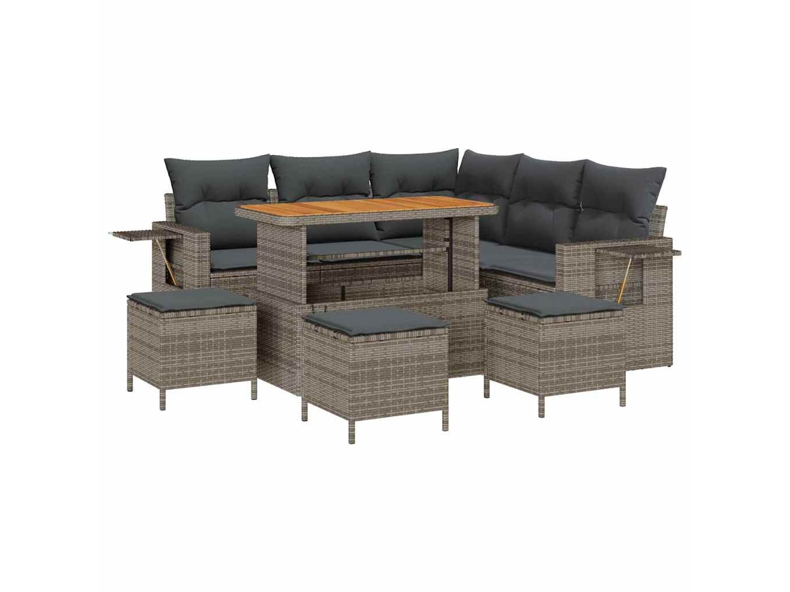 Maison Exclusive - Conjunto De Sofá De Jardim Com Almofada 10 Pcs Cinzeto Vime Pe