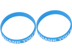 Pulseira de agradecimento em silicone azul claro Doitool, conjunto de 2 peças, pulseira decorativa simples para