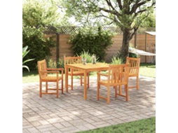 Vidaxl Conjunto de Jantar para Jardim 5 Pcs Castanho