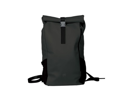 Mochila com fecho enrolável Identity preta 48x32x10 cm