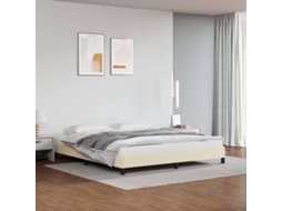 Vidaxl Estrutura de Cama 160x200 Cm Couro Artificial Cor Crème