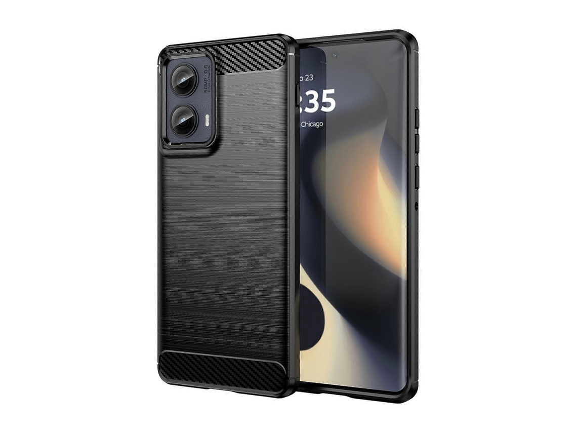 Capa De Celular Tpu Com Textura Escovada De Fibra De Carbono