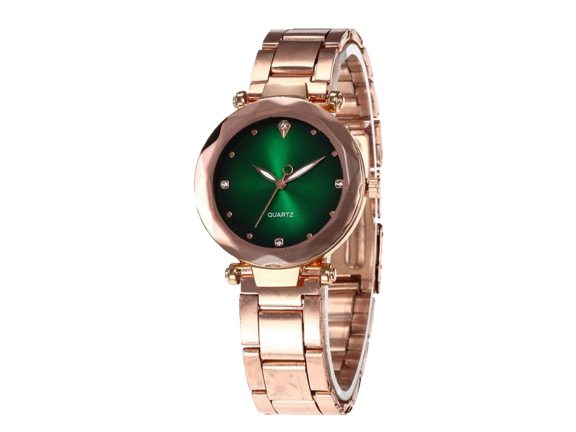 Reloj De Cuarzo Con Correa De Metal Estilo Simple Moderno Para Mujer (verde)