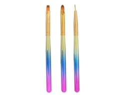 Set De 3 Pincéis Para Unhas Pintura Design Artístico Pincéis De Nylon Pincel Liner Gel Para Unhas