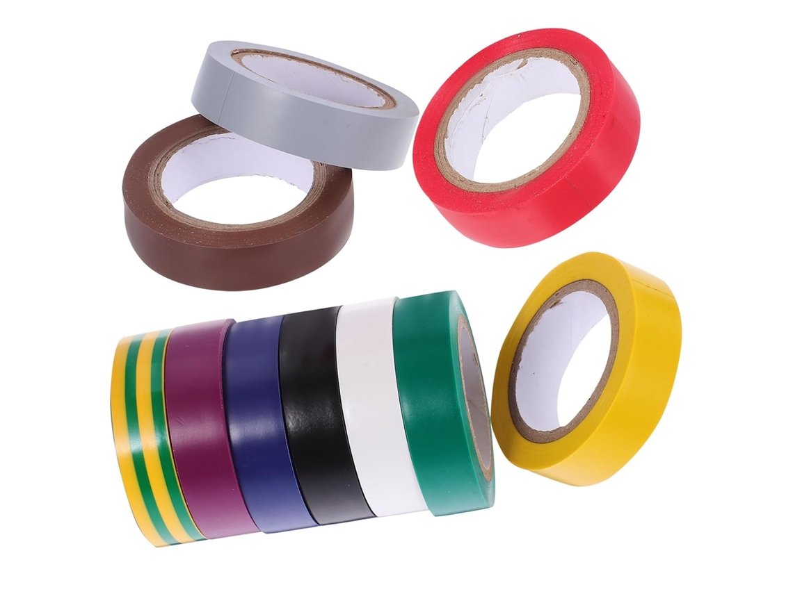 10 Unidades De Fita Isolante Elétrica Pvc Para Eletricistas, Isolamento Profissional E Fácil Identificação, Adequada