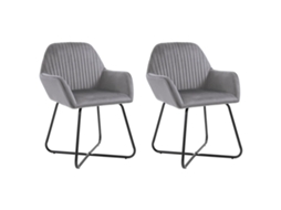 Vidaxl Cadeiras De Jantar 2 Pcs Veludo Cinzento