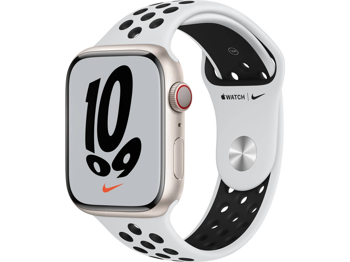 APPLE Watch Nike GPS+Cellular 45 mm Luz das Estrelas com Bracelete Desportiva Nike Platina-pura/Preto