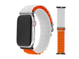 Bracelete Alpine G-Hook Ajustável Apple Watch Series Se 44Mm Branco e Laranja