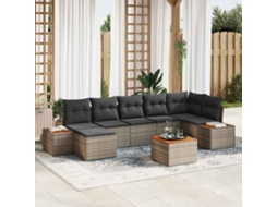 Vidaxl Conjunto De Sofá De Jardim 8 Unid. 7-número De Lugares Cinzeto