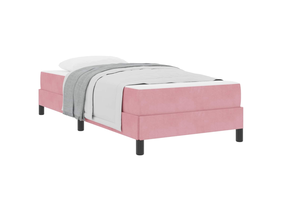 Cama Box com Colchão Rosa 90 X 220 Cm Tecido MAISON EXCLUSIVE