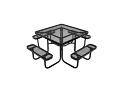 Conjunto De Mesa De Piquenique Quadrada Em Aço Para Exterior Com Bancos Integrados Tekmaquinas