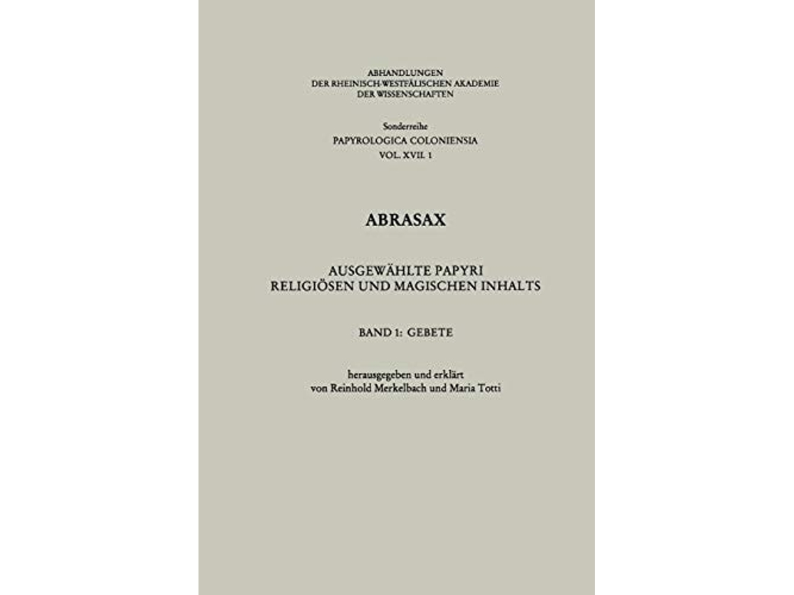 Livro Abrasax De Reinhold Merkelbach (alemão)