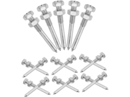 Conjunto de 20 Espigões Metálicos Prateados Topbathy para Aerador Gramado Resistentes a Danos, Substituíveis