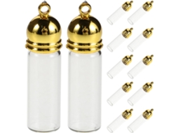 Conjunto de 12 Mini Jarras de Vidro Para Fazer Chaveiros E Pingentes.