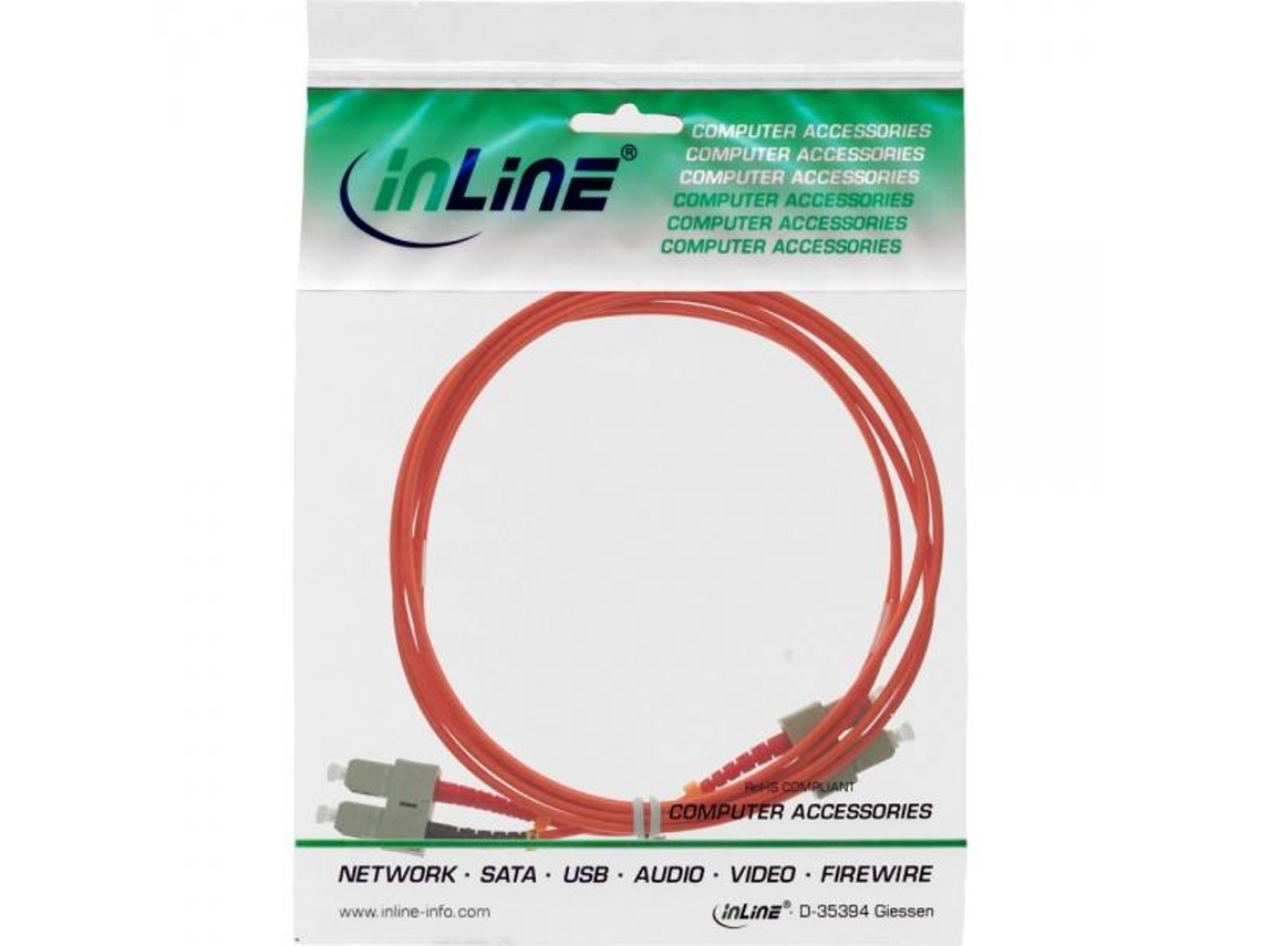 Inline 83501 Cabo de Fibra Ótica 1 M 2X Sc Om2 Laranja