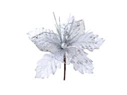 Ramo de Flores de Natal Artificial de 20cm com Malha Prateada LAXISCREED