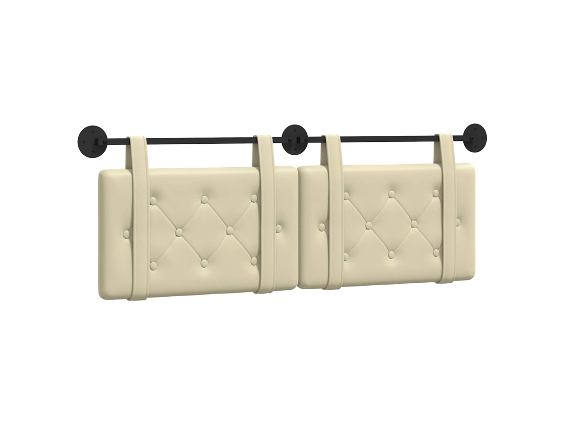 Conjunto 1 Cabeceira Vidaxl Creme Couro Sintético (130 X 55 X 5 Cm)