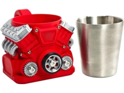 Caneca Retrô Com Tema De Motor, Impressa Em 3d, Para Entusiastas.