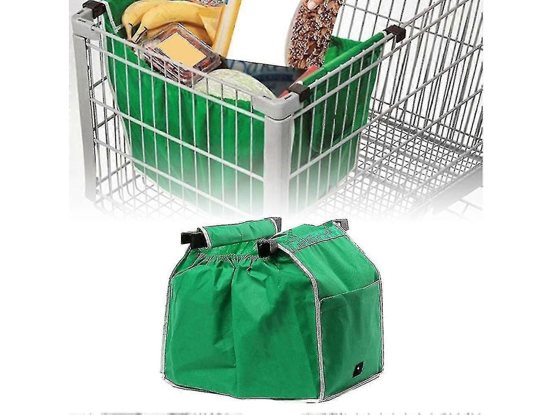 Sacola de Compras Dobrável e Reutilizável de Grande Capacidade em Tecido Não Tecido Verde. GOKOCO