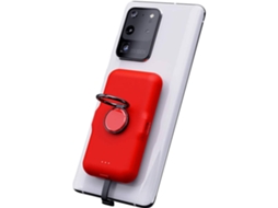 Carregador Portátil Usb-C Banco Energia Integrado Anel Dedo YIZHOOD Vermelho