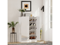 Armário Organizador de Sapatos para Hall, 20 Pares, Prateleiras Reguláveis, 72x34,5x103 Cm, Branco Brilhante