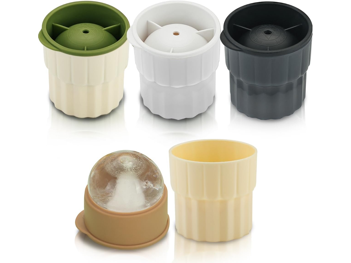 Conjunto De 4 Formas De Gelo Redondas Plástico 5 Cm(2 Polegadas), Empilháveis, Fáceis De Desenformar, Cores Sortidas