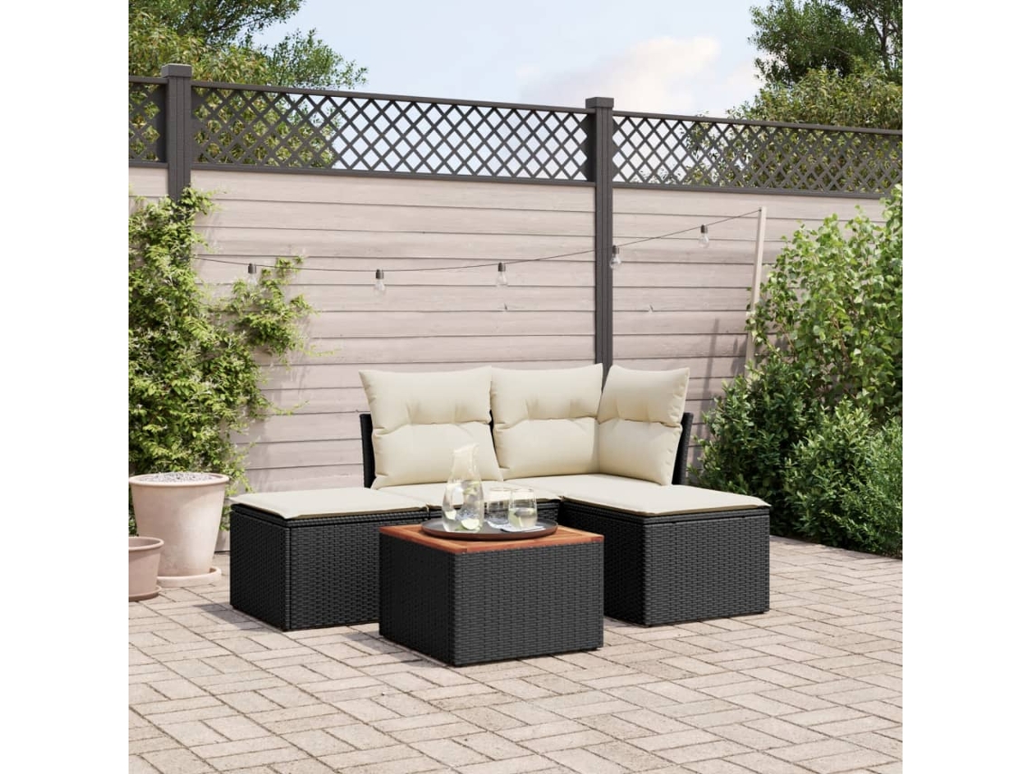 Conjunto de Sofás de Jardim HARLANV1 com Almofadões Madeira Abeto de Douglas