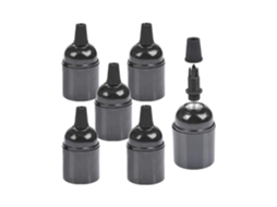 Omni 6 Suporte de Lâmpada Bakélite E26/e27 Vintage para Lâmpadas de Rosca, Soprado, Resistente Ao Calor, 250v, 4a, Preto Negro