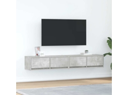 Vidaxl Móveis De Tv 2pcs 80x31x25,5cm Madeira Processada Cinza Cimento