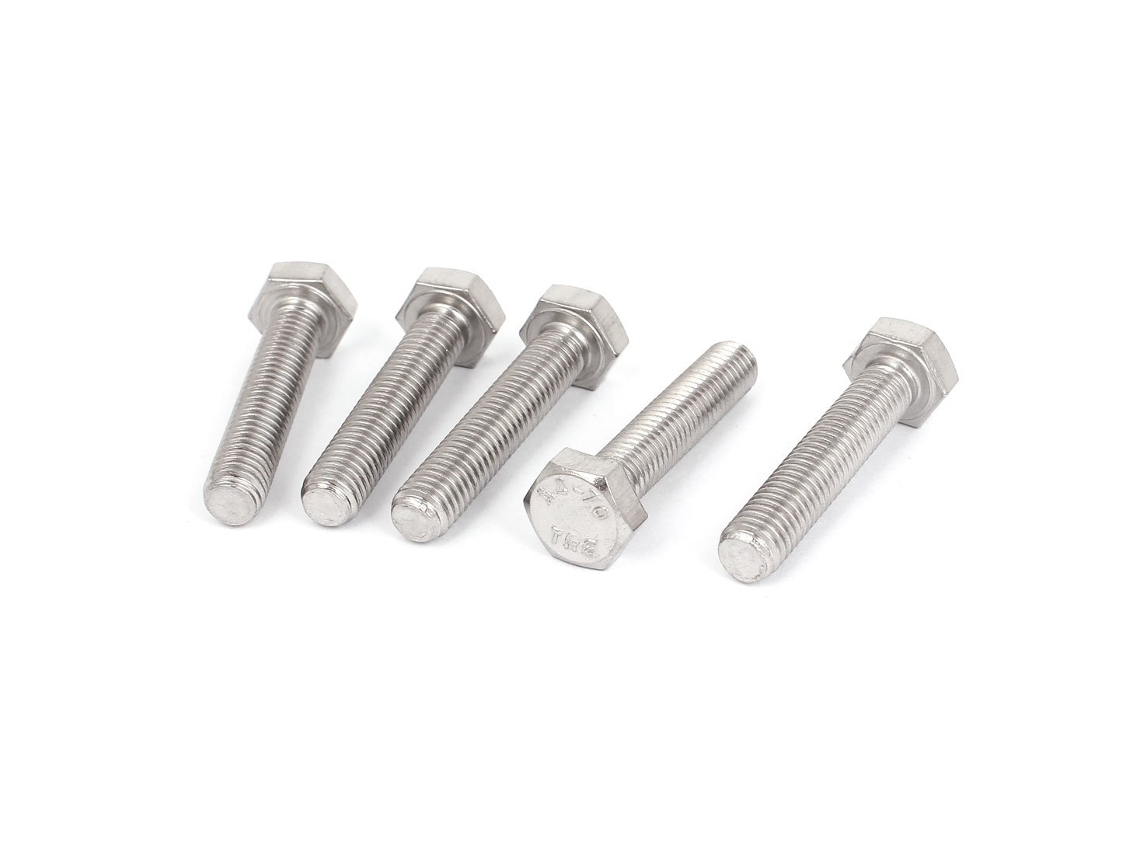 Parafuso de Cabeça Sextavada com Rosca Completa M8 X 40 Mm em Aço Inoxidável A4, 5 Peças CHABERLU