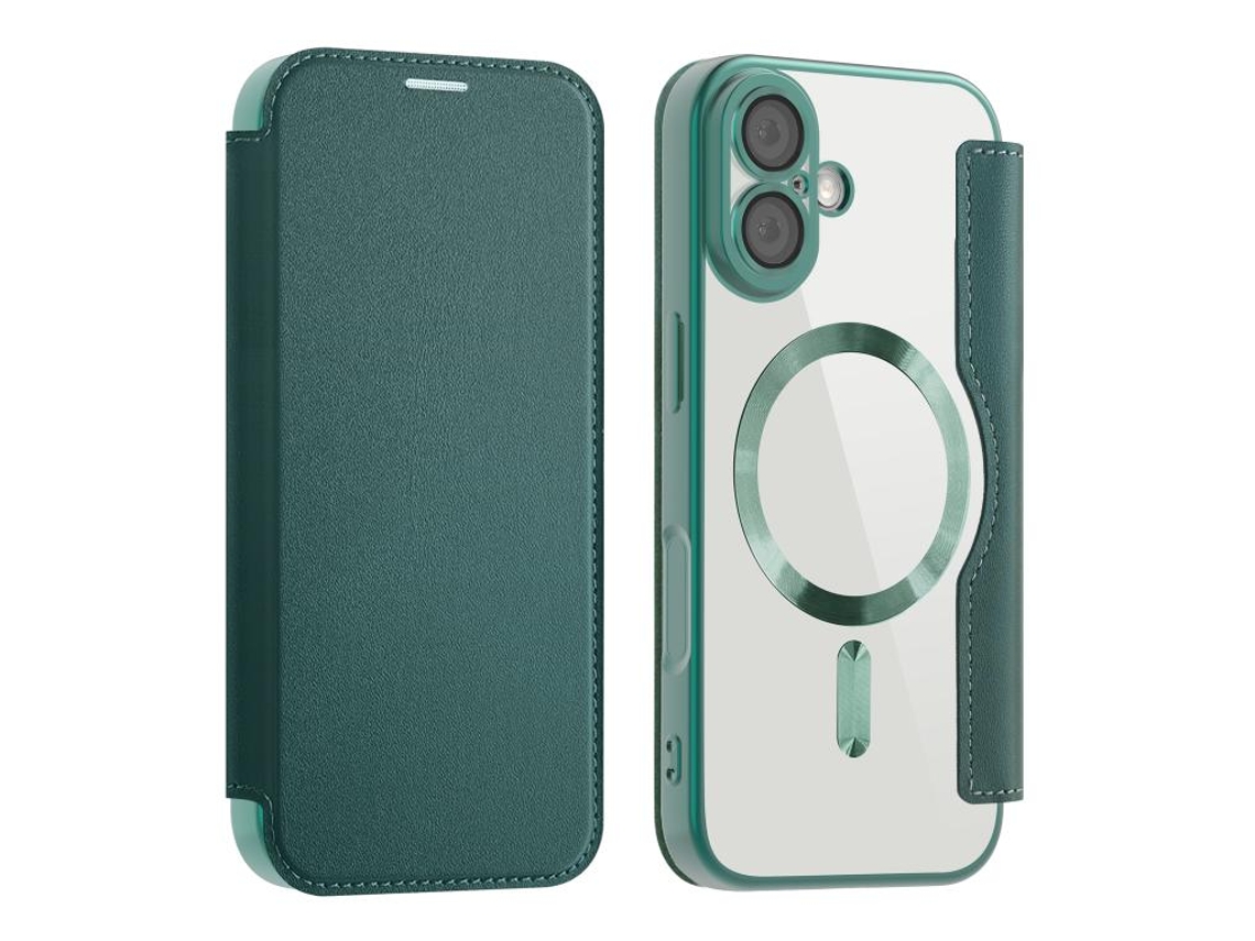 Capa De Couro Para Iphone 17 Com Magsafe E Proteção Antirroubo Rfid.