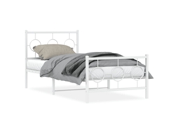 Bed Frame, Bed Frames Vidaxl Branco Aço (90 X 190 Cm)