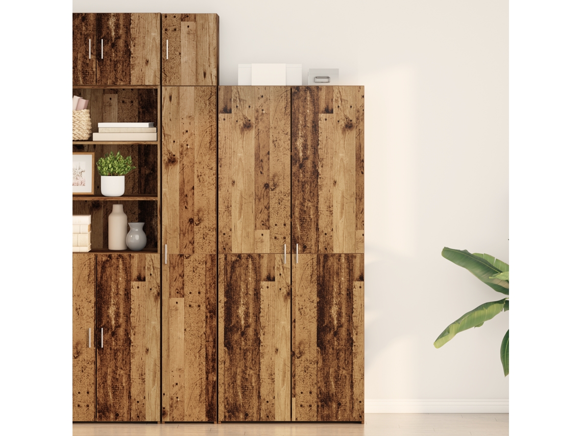 Aparador Alto de Madera Antigua 40x42,5x185 Cm Madera Reforzada