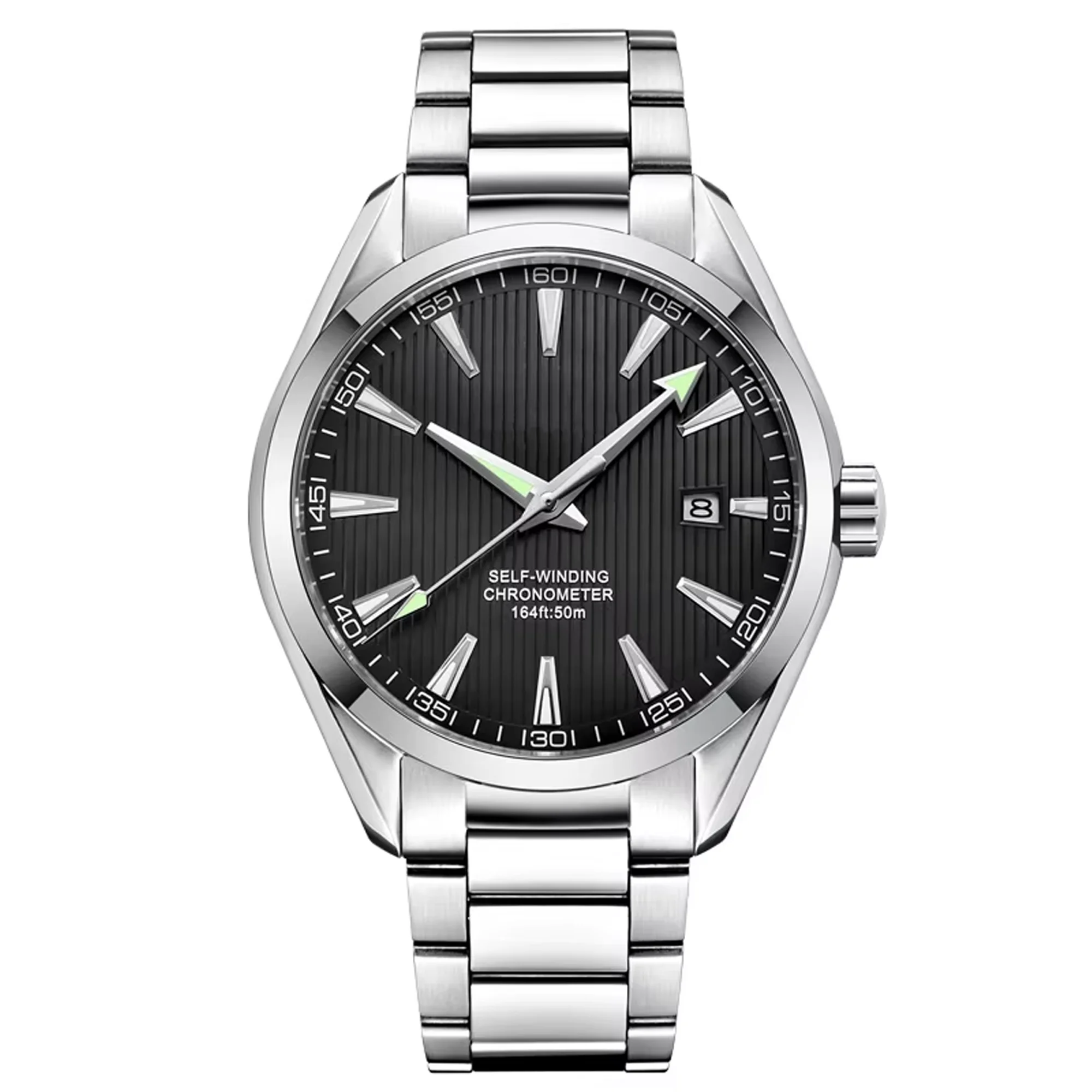 Relógio Masculino Automático Mecânico De 41 Mm (preto), Cristal De Safira.