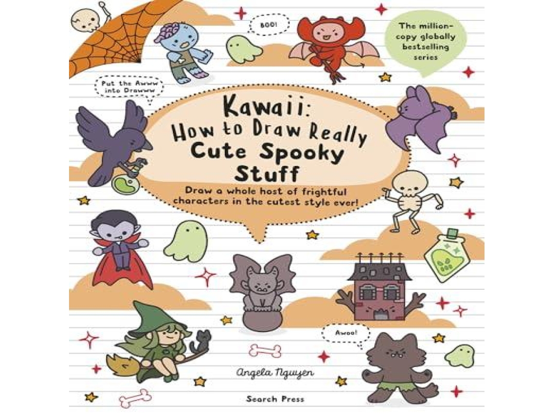 Livro Kawaii How to draw Really Cute Spooky Stuff de Angela Nguyen (Inglês)