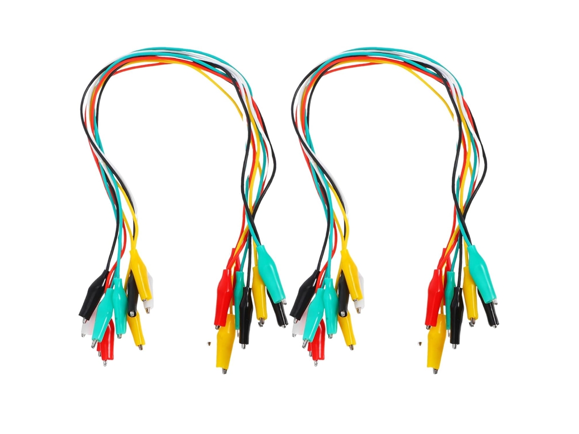 Kit De Cabos Elétricos De 5 Cores Com 30 Cabos De Teste Com Garras De Jacaré.