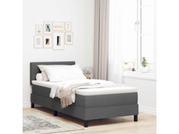 Vidaxl Cama Box Com Fitas Led Cinzento Escuro 80 X 200 Cm Tecido