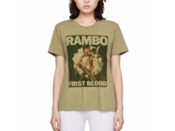 Rockinstone Rambo Movie Poster Heather Khaki Adult T-shirt Size:m