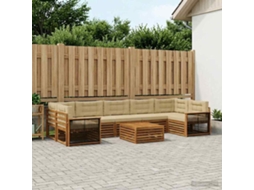 Vidaxl Conjunto De Sofás Para Exterior 8 Unid. Natural E Bege