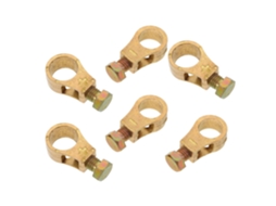 Conjunto de 6 conectores rápidos para terminais de bateria em cobre puro, positivo e compatível.