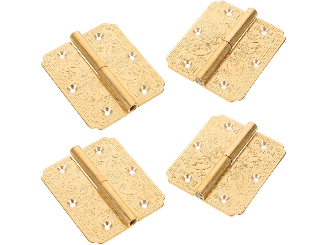 Conjunto De 4 Mini Dobradiças Latão Maciço Para Portas Armários